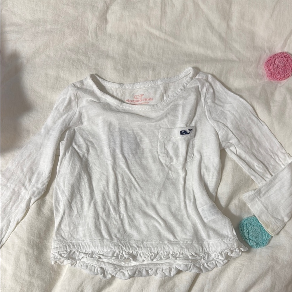 Vineyard Vines White Long Sleeve Tee Relaxed Fit